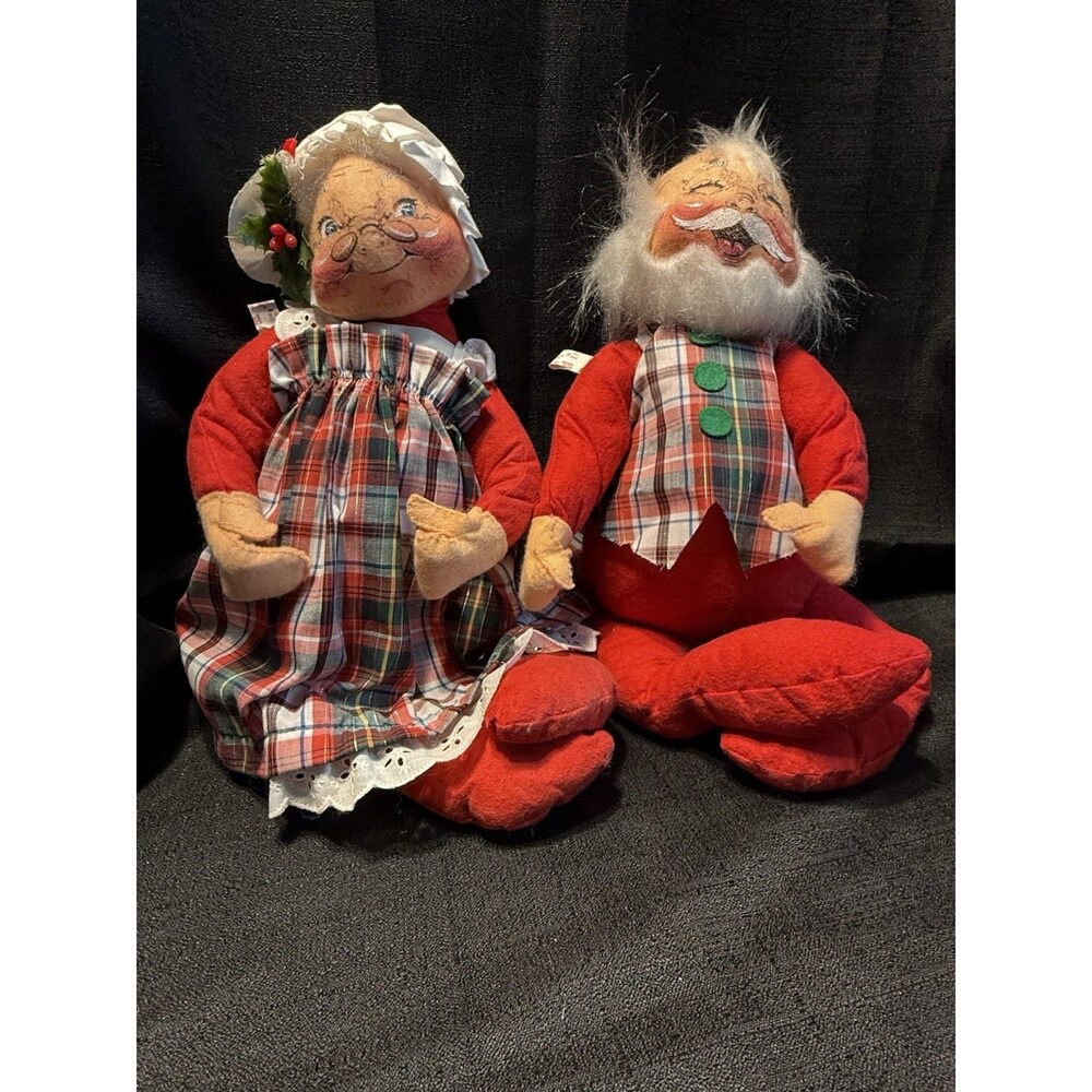Authentic Vintage 1967 Annalee Mobilitee Dolls Santa Mrs. Claus 14”